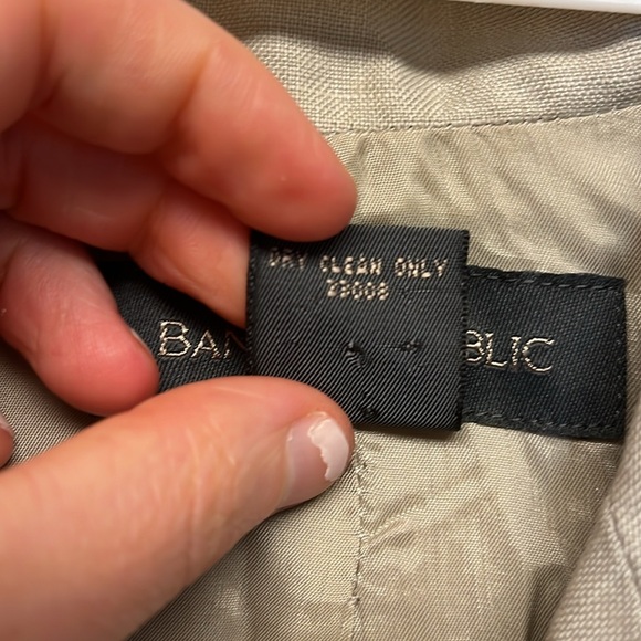 Vintage Banana Republic Neutral Linen Blazer Jacket - Picture 4 of 7